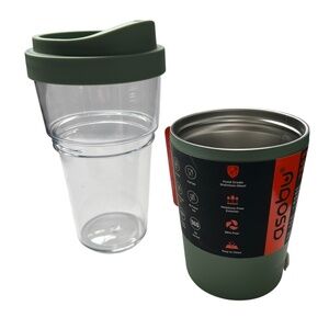 AsobuV Insulated Tumbler Basil Green Travel Cold Beverage Tumbler Steel Sleeve